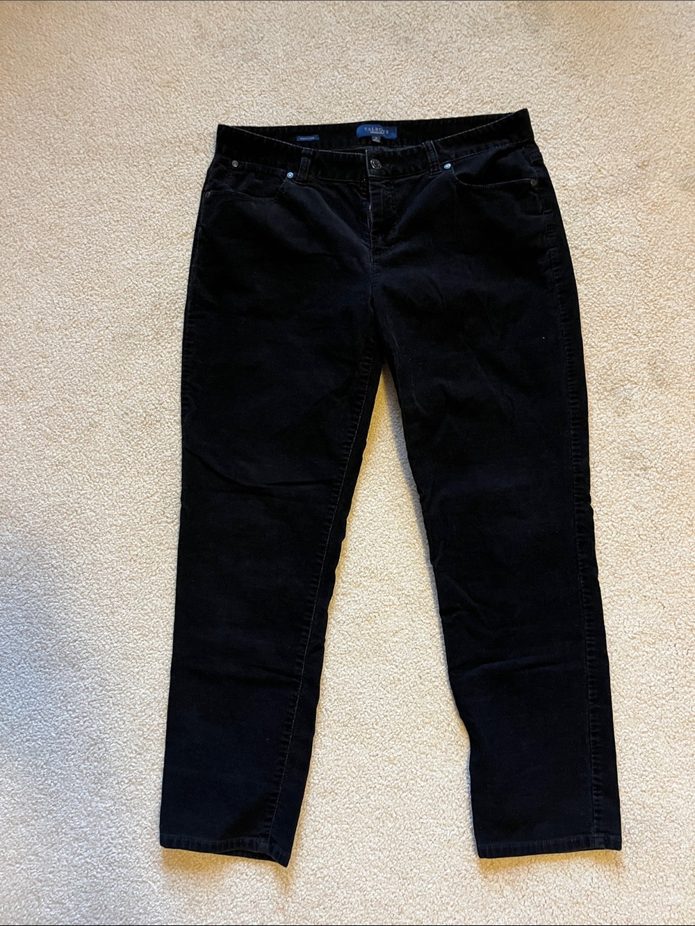 Talbots Black Straight-Leg Corduroy Jeans